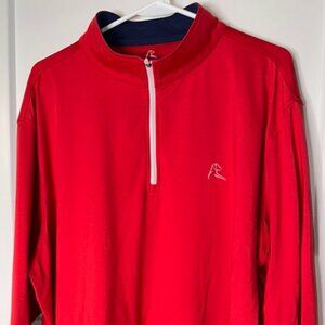 🔴 Rhoback Red Q-Zip Pullover – XXL | Bold & Sleek Performance Layer 🐾🔥